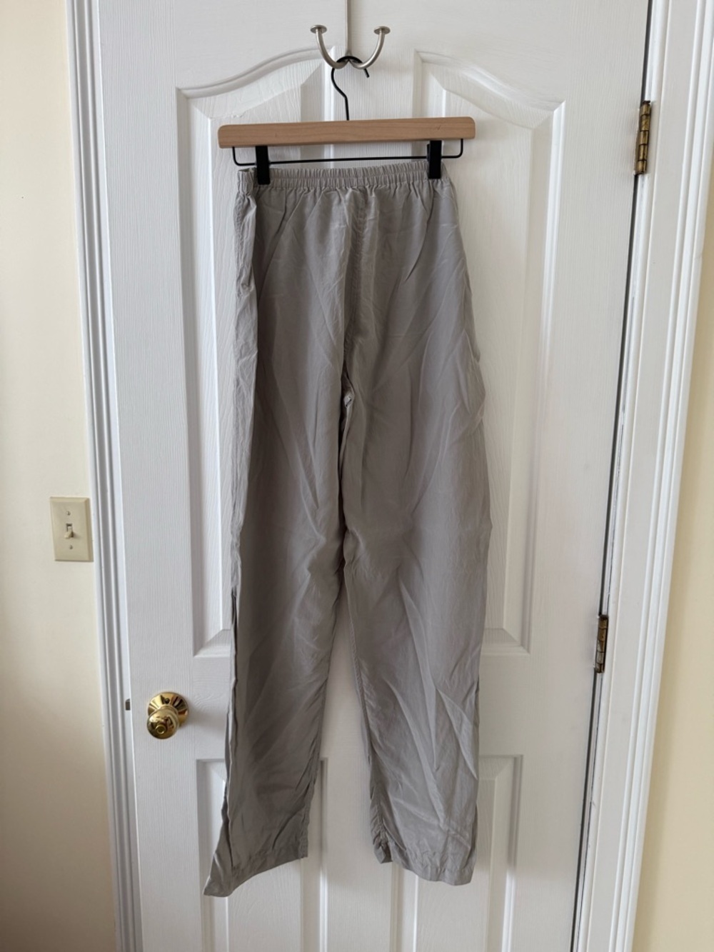 Vintage Light Gray Women Elastic-Waist Trouser - Picture 6 of 6